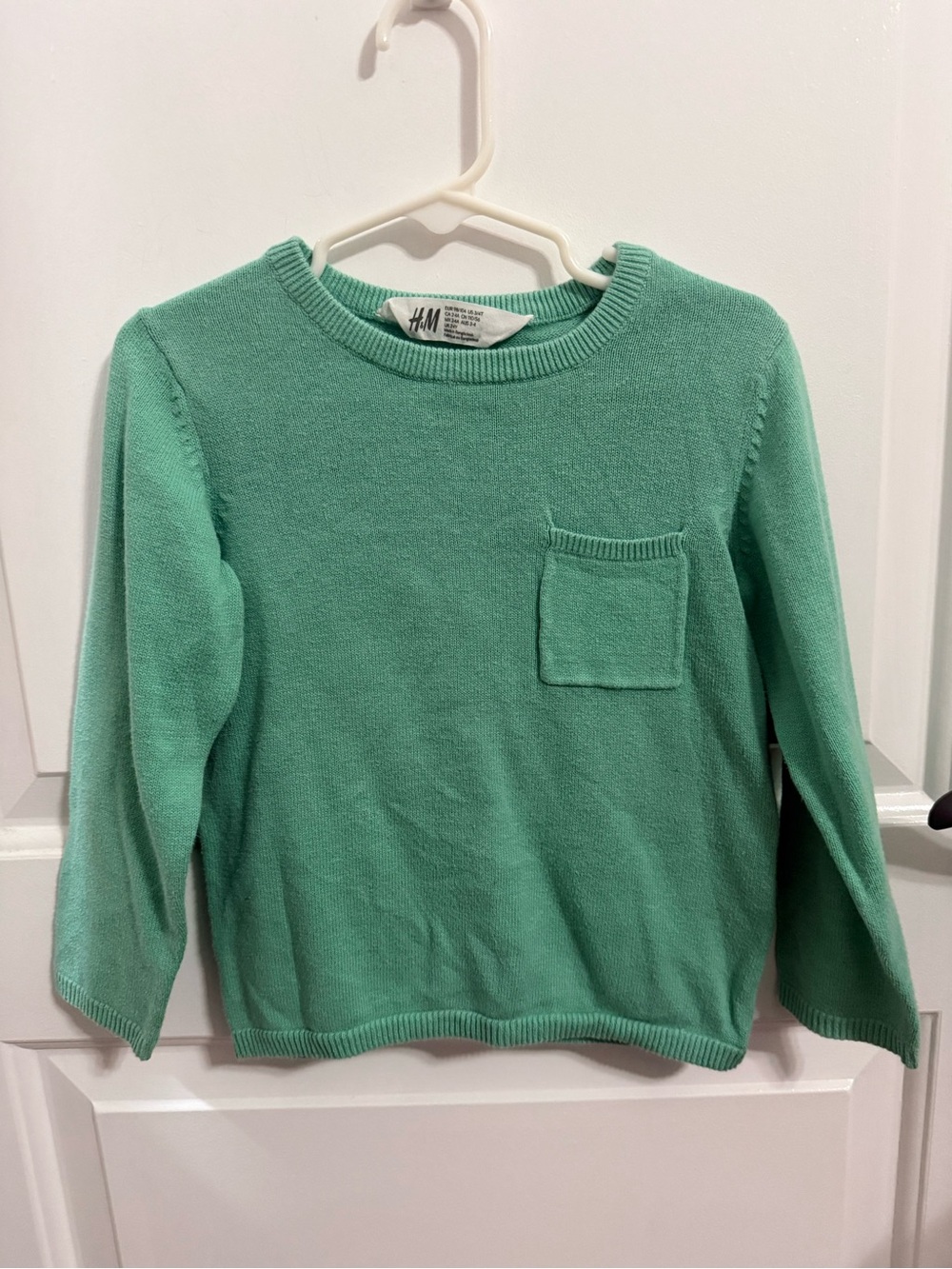 H&M Kids Mint Crewneck Sweater with Chest Pocket
